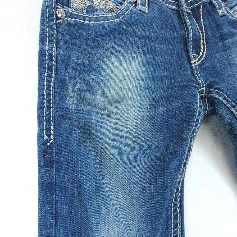 Rock Revival Jeans Womens 29 Sasha Straight Embellished *Flaw* - Picture 4 of 12